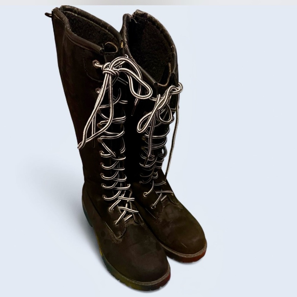 Women's Black Lace-Up Boots
